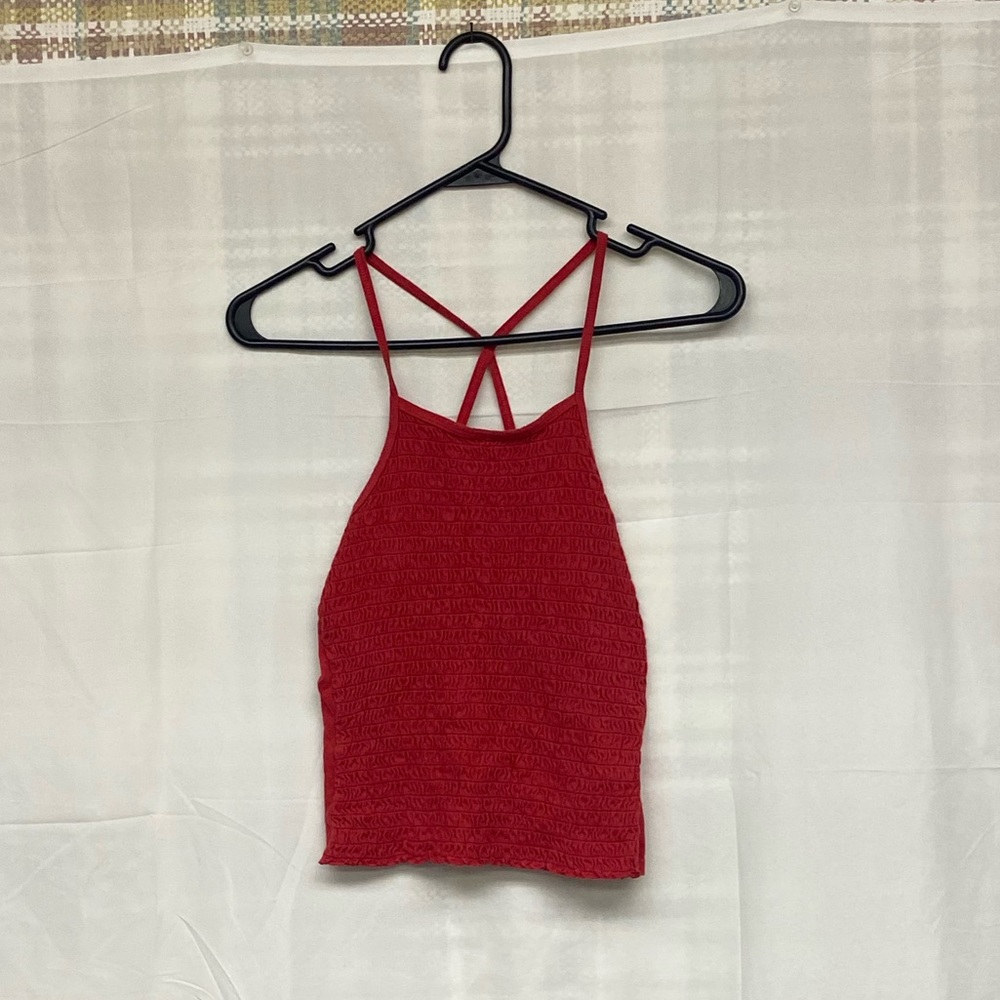 Red Crossback Crop Top